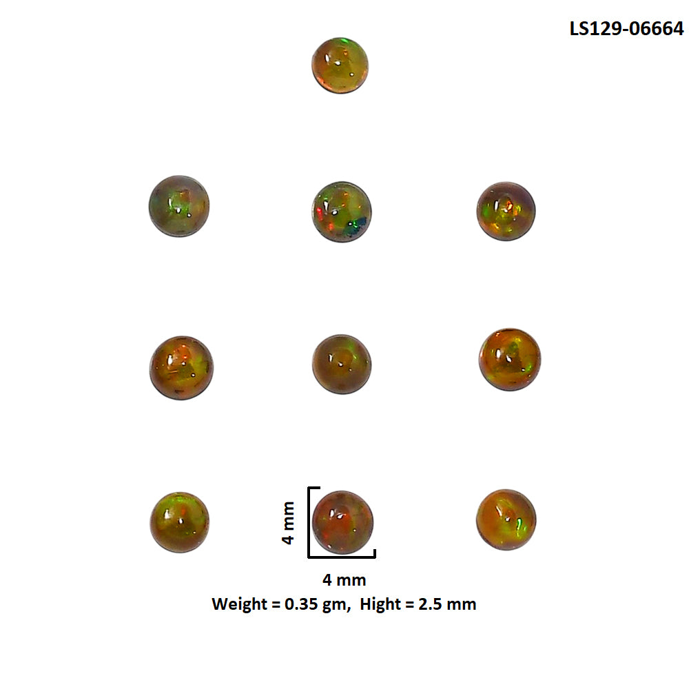 Black Ethiopian Opal 10 Piece 4x4x2.5 mm Round Shape Polished Gemstone LS129-06664
