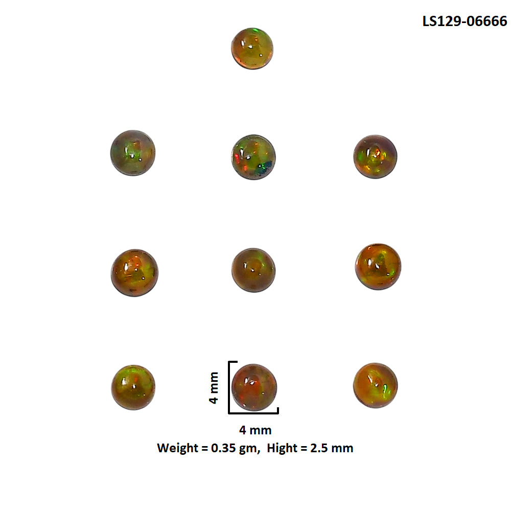 Black Ethiopian Opal 10 Piece 4x4x2.5 mm Round Shape Polished Gemstone LS129-06666