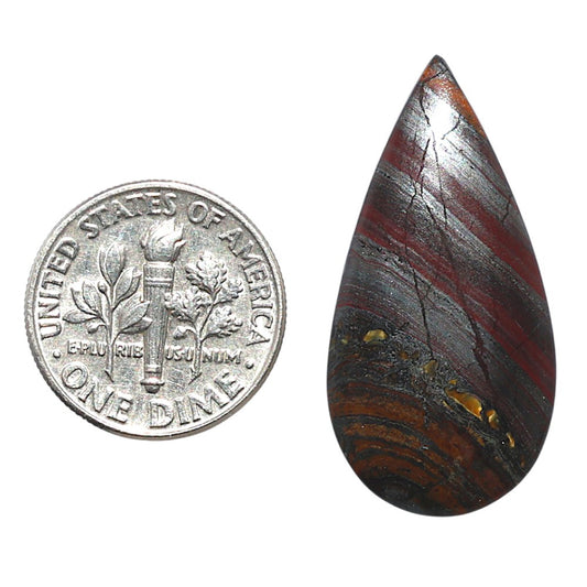 Iron Tiger Eye 15.8x31.55x3.5 mm Pear Shape Polished Gemstone LS13-08341