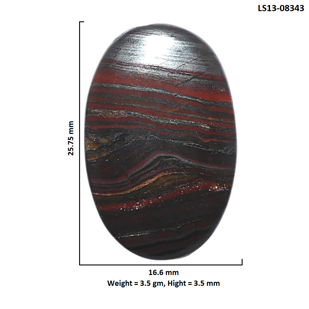 Iron Tiger Eye 16.6x25.75x3.5 mm Oval Shape Polished Gemstone LS13-08343
