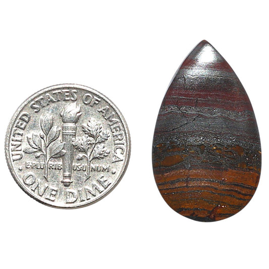Iron Tiger Eye 15.8x25.9x2.5 mm Pear Shape Polished Gemstone LS13-08344