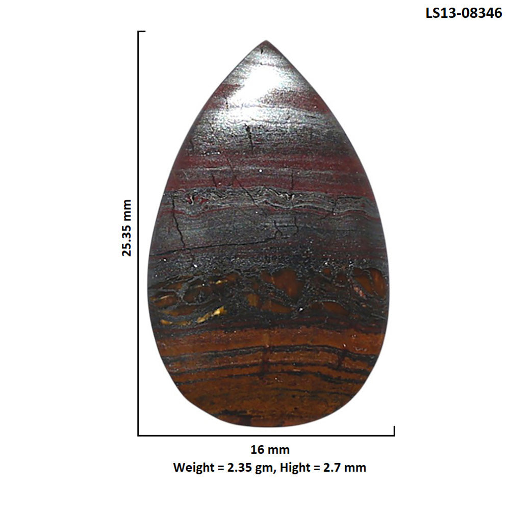 Iron Tiger Eye 16x25.35x2.7 mm Pear Shape Polished Gemstone LS13-08346
