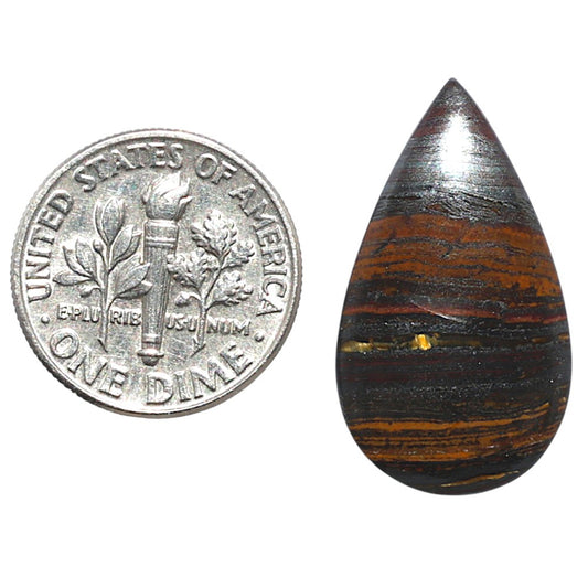 Iron Tiger Eye 14.6x25.7x3 mm Pear Shape Polished Gemstone LS13-08347