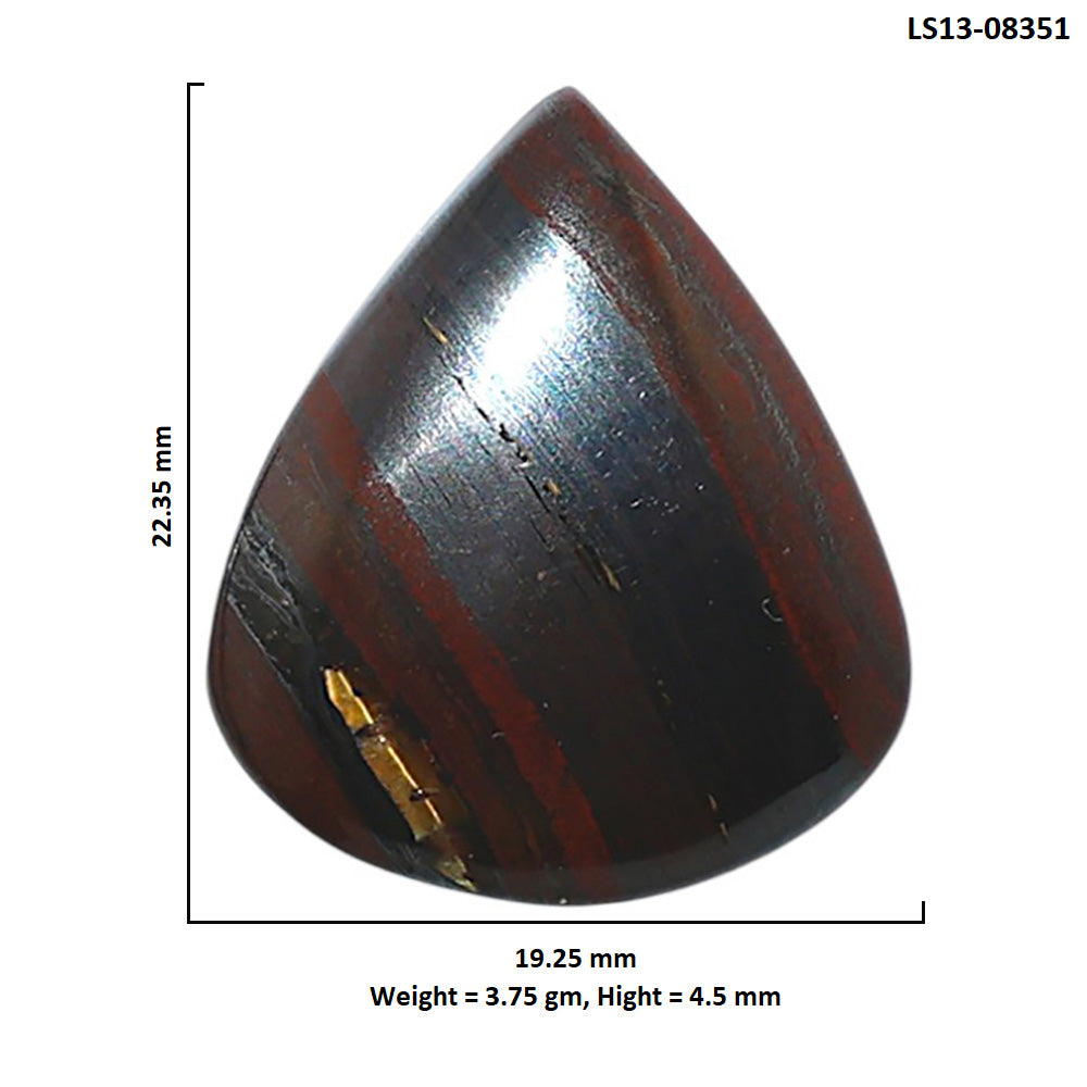 Iron Tiger Eye 19.25x22.35x4.5 mm Pear Shape Polished Gemstone LS13-08351