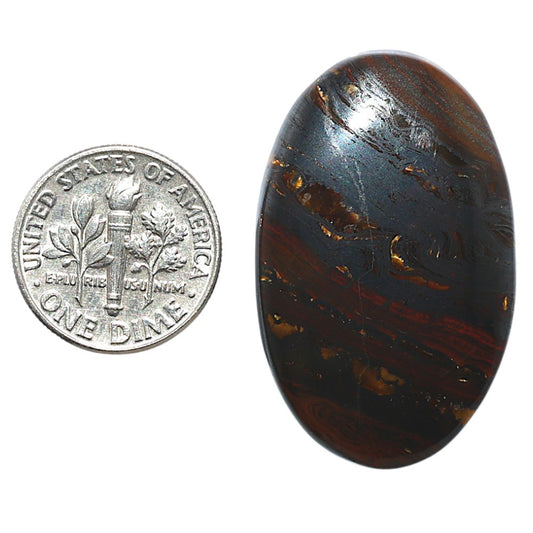 Iron Tiger Eye 22.3x35.6x5 mm Oval Shape Polished Gemstone LS13-08355