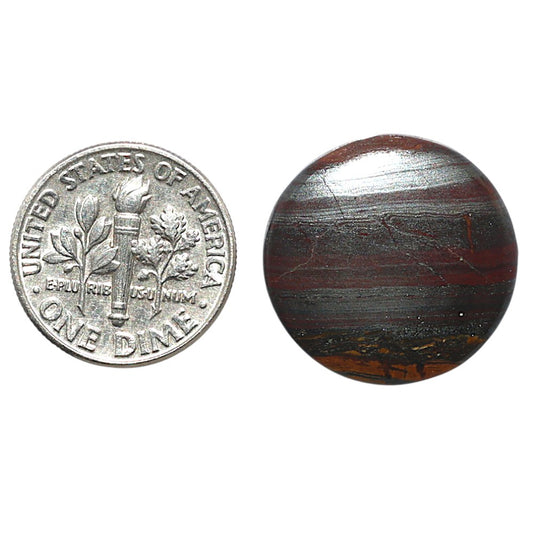 Iron Tiger Eye 20x20x3.3 mm Round Shape Polished Gemstone LS13-08357