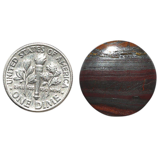 Iron Tiger Eye 19.5x19.5x3 mm Round Shape Polished Gemstone LS13-08360