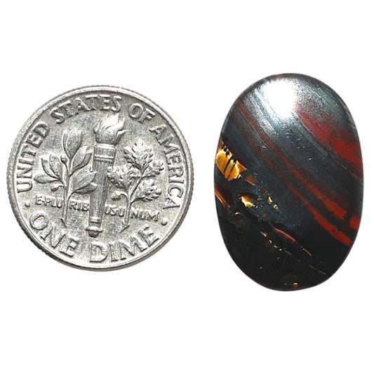 Iron Tiger Eye 14.4x20.9x3.4 mm Oval Shape Polished Gemstone LS13-08362