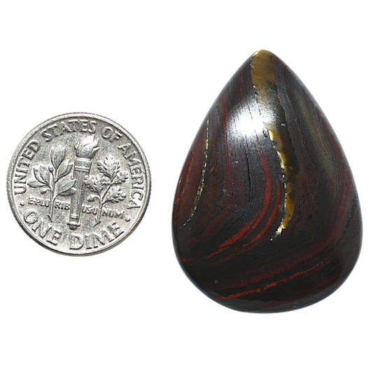Iron Tiger Eye 23.6x32.5x5.5 mm Pear Shape Polished Gemstone LS13-08363