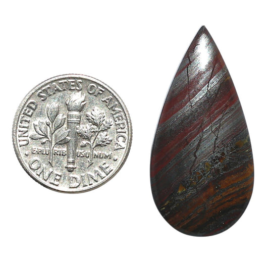 Iron Tiger Eye 15.6x31.45x3.5 mm Pear Shape Polished Gemstone LS13-08381