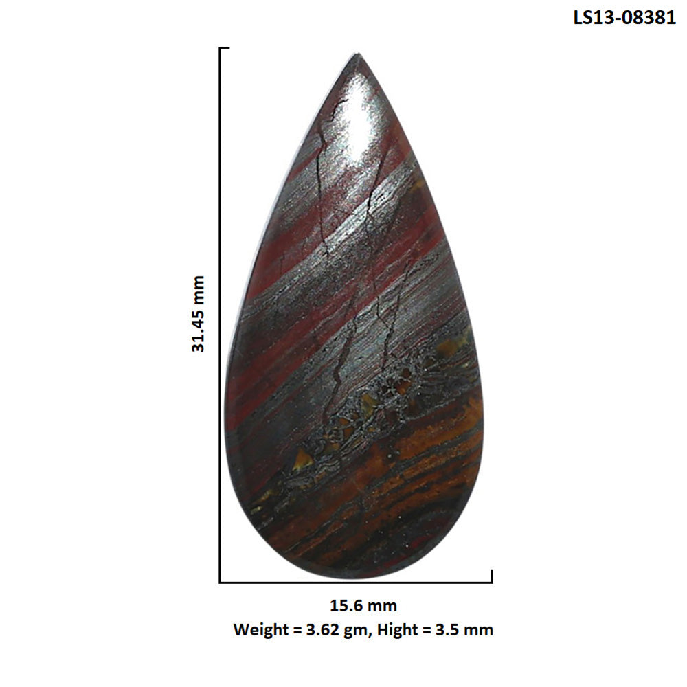 Iron Tiger Eye 15.6x31.45x3.5 mm Pear Shape Polished Gemstone LS13-08381