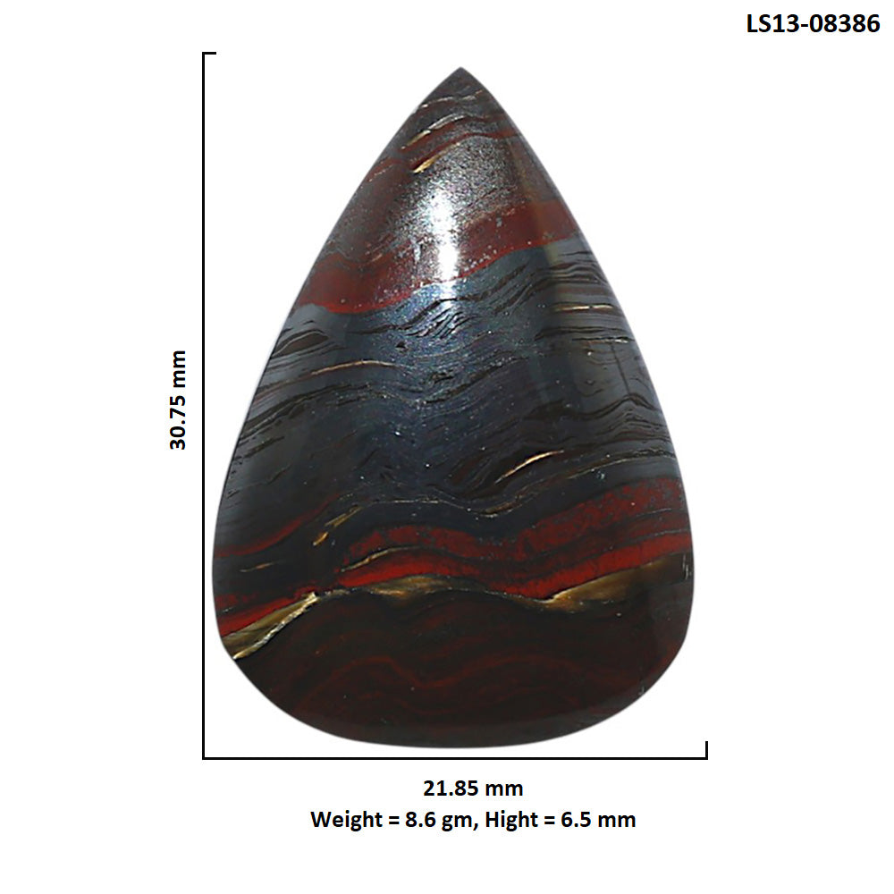 Iron Tiger Eye 21.85x30.75x6.5 mm Pear Shape Polished Gemstone LS13-08386