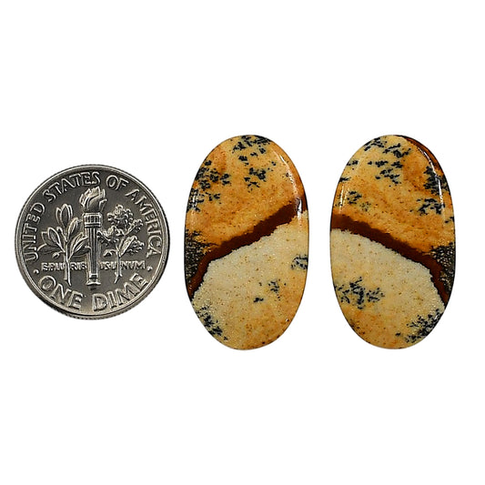 Picture Jasper Pair 14.4x24.5x4 mm Oval Shape Polished Gemstone LS130-06677