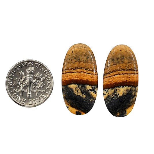 Picture Jasper Pair 13.4x26.8x3.5 mm Oval Shape Polished Gemstone LS130-06680