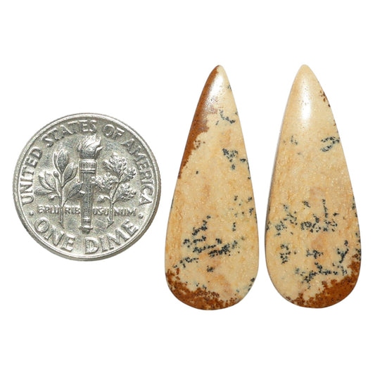 Picture Jasper Pair 11.3x29.15x3 mm Pear Shape Polished Gemstone LS130-07350