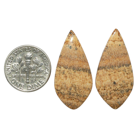 Picture Jasper Pair 14.4x30x4 mm Fancy Shape Polished Gemstone LS130-07372