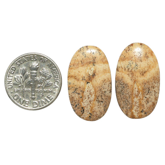 Picture Jasper Pair 13.6x23.3x3.8 mm Oval Shape Polished Gemstone LS130-07373