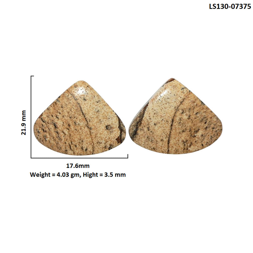 Picture Jasper Pair 17.6x21.9x3.5 mm Heart Shape Polished Gemstone LS130-07375