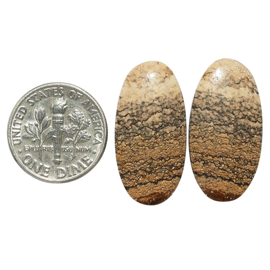 Picture Jasper Pair 12.7x25.15x13.6 mm Oval Shape Polished Gemstone LS130-07378