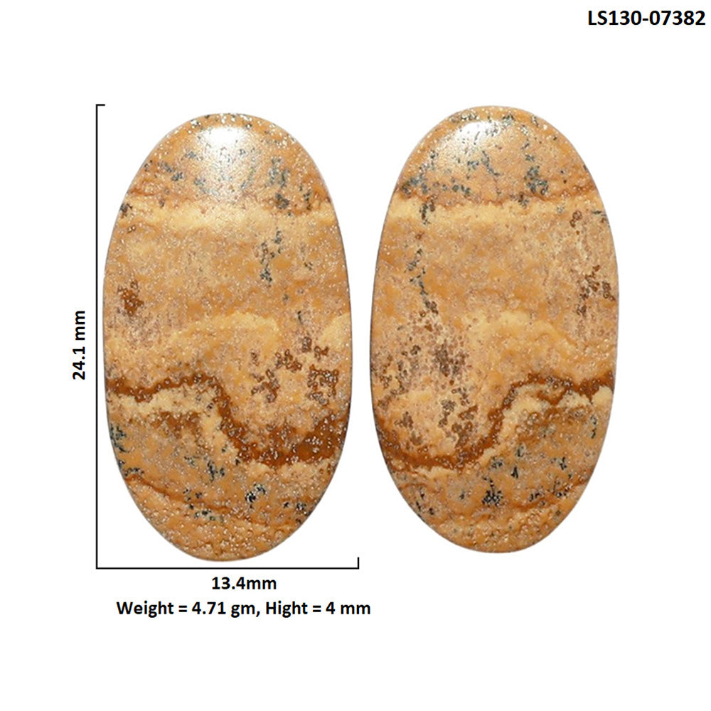Picture Jasper Pair 13.4x24.1x4 mm Oval Shape Polished Gemstone LS130-07382