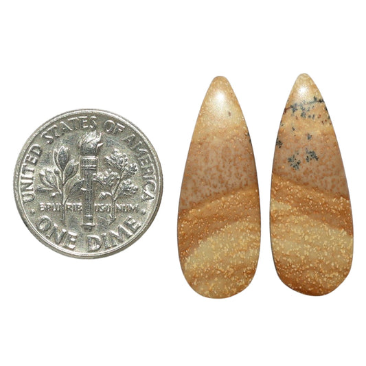 Picture Jasper Pair 10x26.3x3 mm Pear Shape Polished Gemstone LS130-07385