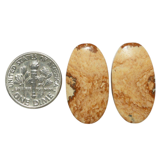 Picture Jasper Pair 13.5x24.8x4.2 mm Oval Shape Polished Gemstone LS130-07386
