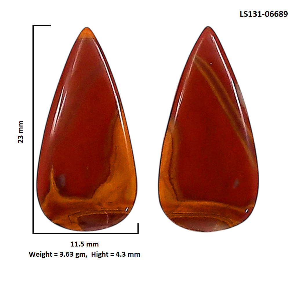 Noreena Jasper Pair 11.5x23x4.3 mm Pear Shape Polished Gemstone LS131-06689