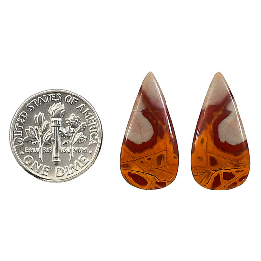 Noreena Jasper Pair 11.2x22.5x4.3 mm Pear Shape Polished Gemstone LS131-06690