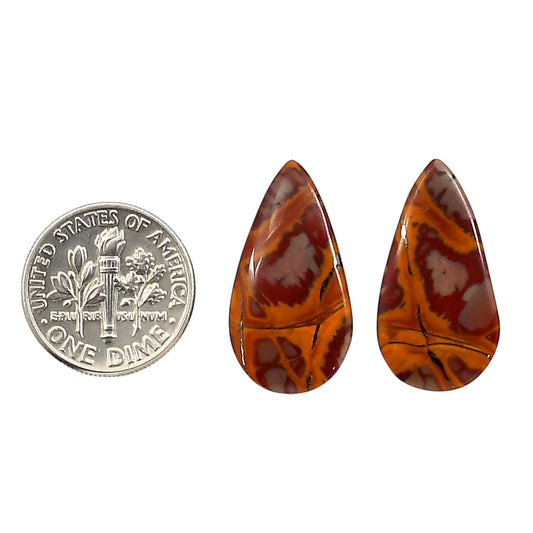 Noreena Jasper Pair 12.8x23.9x4 mm Pear Shape Polished Gemstone LS131-06698