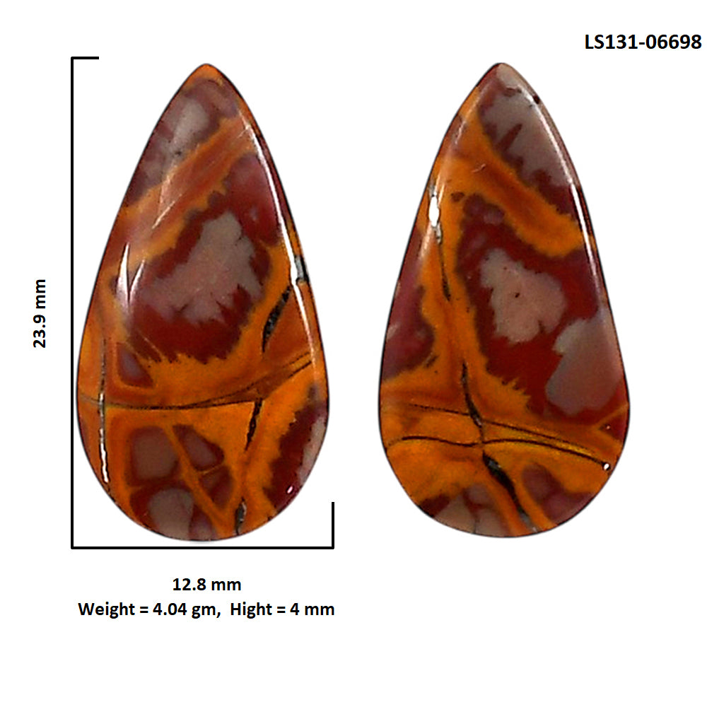 Noreena Jasper Pair 12.8x23.9x4 mm Pear Shape Polished Gemstone LS131-06698