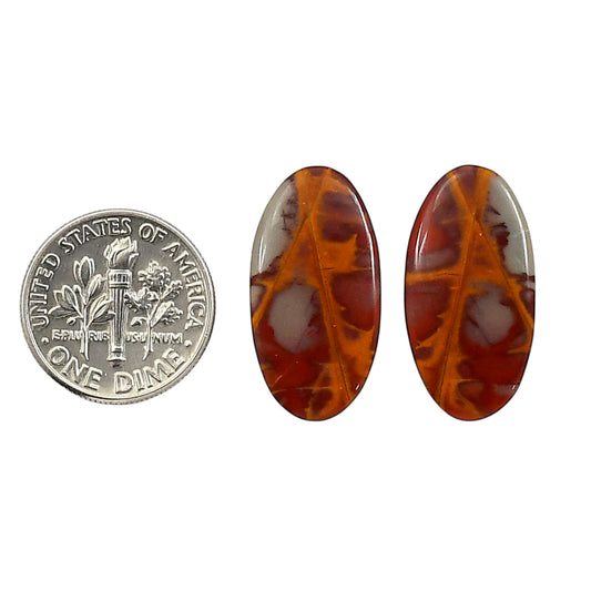 Noreena Jasper Pair 12x23.3x3.5 mm Oval Shape Polished Gemstone LS131-06703