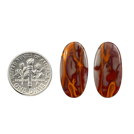 Noreena Jasper Pair 11.5x22.5x3.5 mm Oval Shape Polished Gemstone LS131-06705