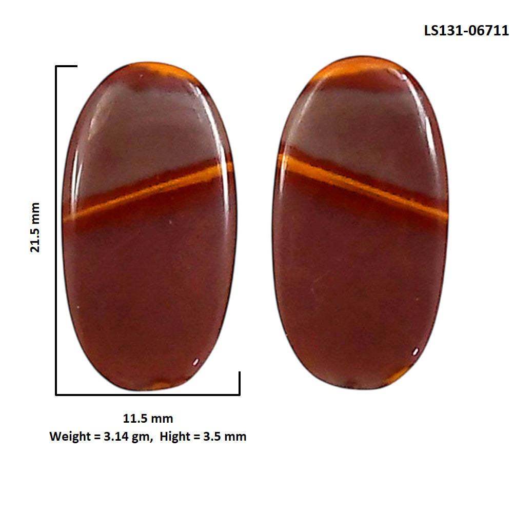Noreena Jasper Pair 11.5x21.5x3.5 mm Oval Shape Polished Gemstone LS131-06711