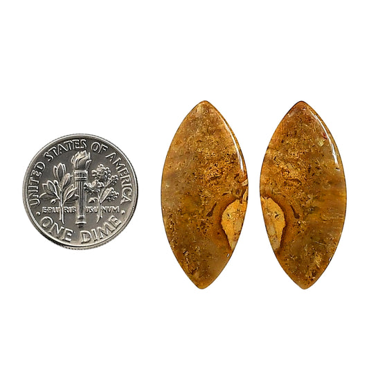 Plume Agate Pair 13.3x28.9x4 mm Marquise Shape Polished Gemstone LS132-06716