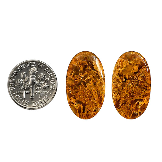 Plume Agate Pair 14x24.2x4.2 mm Oval Shape Polished Gemstone LS132-06724