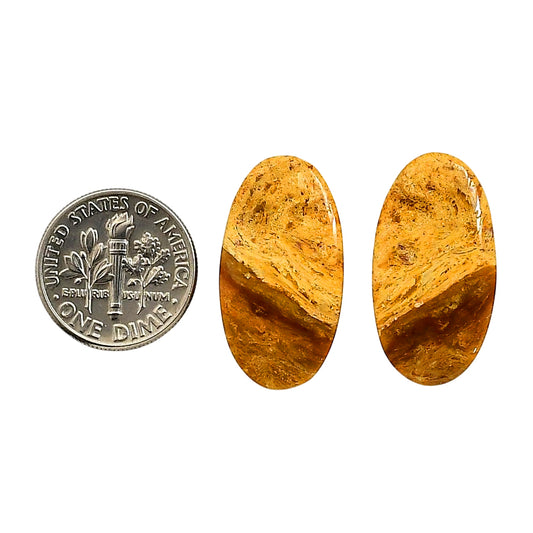 Plume Agate Pair 13.7x25.6x4.2 mm Oval Shape Polished Gemstone LS132-06731