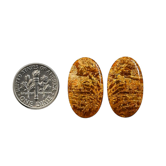 Plume Agate Pair 13.2x13.7x4.5 mm Oval Shape Polished Gemstone LS132-06739