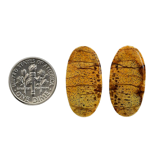 Plume Agate Pair 13.4x26.1x4 mm Oval Shape Polished Gemstone LS132-06744