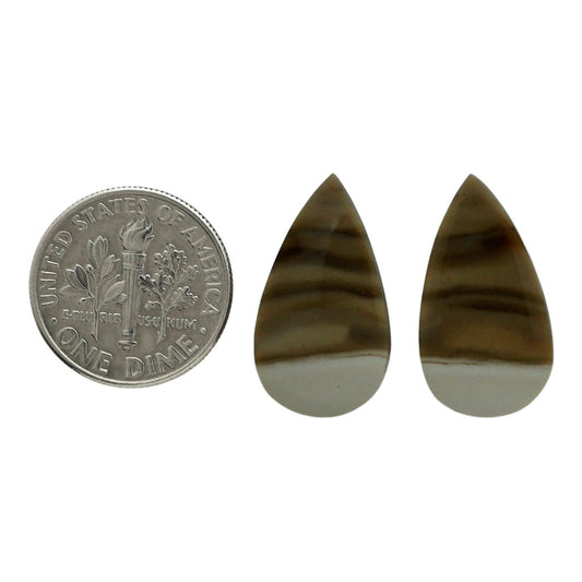 Flint Stone Pair 11.8x21.4x3.5 mm Pear Shape Polished Gemstone LS133-06983