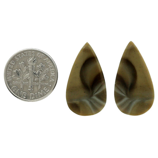 Flint Stone Pair 13.3x24.5x4.3 mm Pear Shape Polished Gemstone LS133-06987