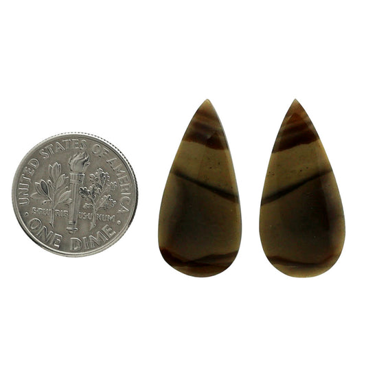 Flint Stone Pair 11.9x25.15x4 mm Pear Shape Polished Gemstone LS133-06988