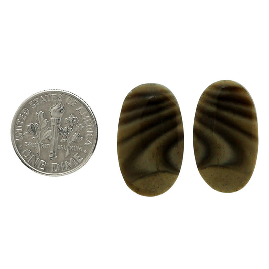 Flint Stone Pair 13.5x23x4.5 mm Oval Shape Polished Gemstone LS133-06989
