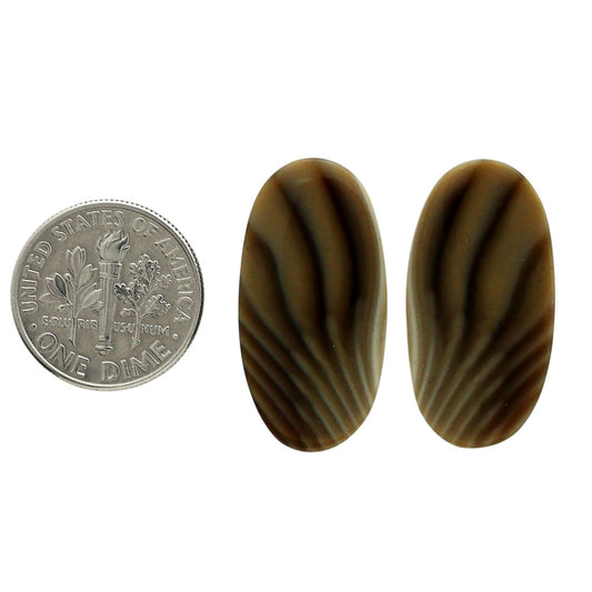 Flint Stone Pair 13.75x26.9x3.6 mm Oval Shape Polished Gemstone LS133-06993