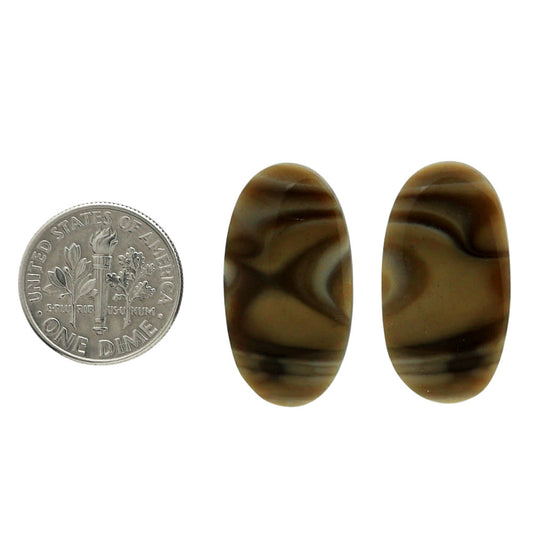 Flint Stone Pair 14x26.3x4 mm Oval Shape Polished Gemstone LS133-06994