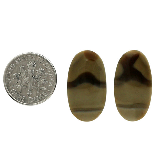 Flint Stone Pair 13x23.7x3.3 mm Oval Shape Polished Gemstone LS133-06995