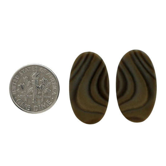 Flint Stone Pair 14.4x25.7x4 mm Oval Shape Polished Gemstone LS133-06996