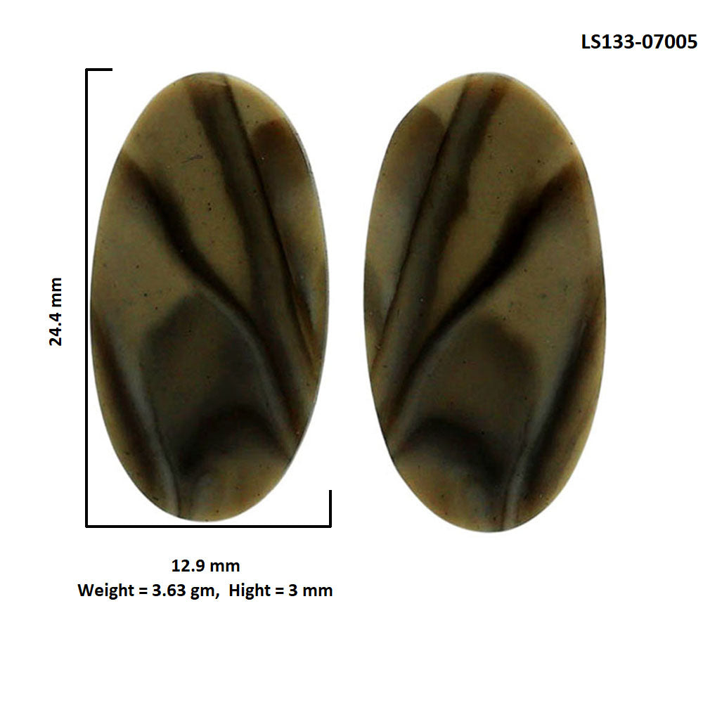 Flint Stone Pair 12.9x24.4x3 mm Oval Shape Polished Gemstone LS133-07005