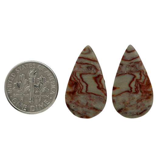 Wave Dolomite Pair 13.6x24.1x4.2 mm Pear Shape Polished Gemstone LS134-07026