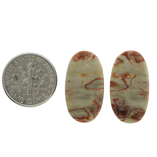 Wave Dolomite Pair 12.6x23.4x4 mm Oval Shape Polished Gemstone LS134-07027