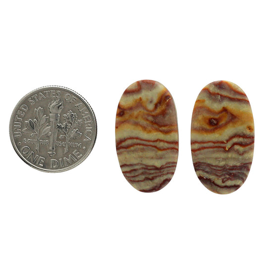 Wave Dolomite Pair 12.8x22.9x4 mm Oval Shape Polished Gemstone LS134-07029